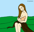 Dibujo Madre con su bebe pintado por yazxura