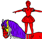 Dibujo Trapecista encima de caballo pintado por nazareno