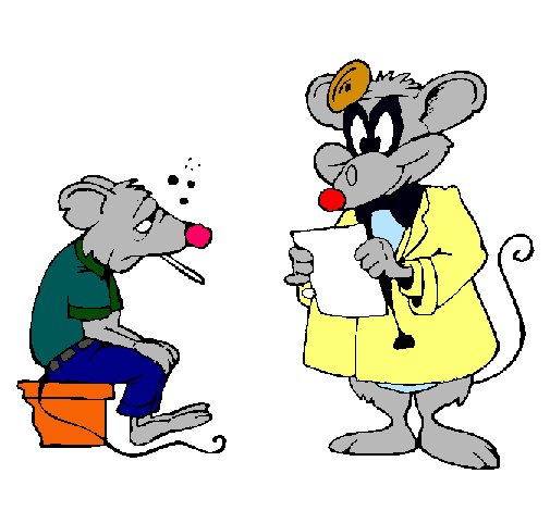 Dibujo Doctor y paciente ratón pintado por karla550