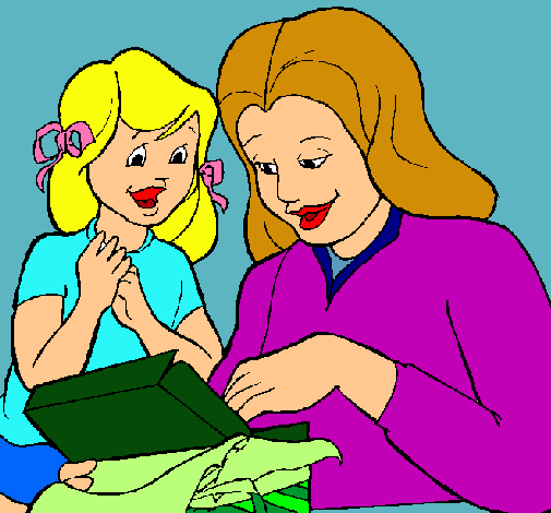 Dibujo Madre e hija pintado por carloty