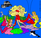 Dibujo Barbie con sirenas pintado por monina