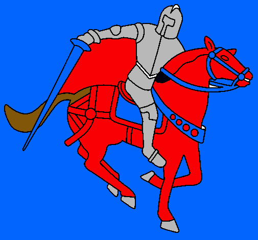 Dibujo Caballero a caballo IV pintado por divinas