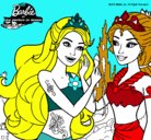 Dibujo Barbie se despiede de la reina sirena pintado por ANNNA