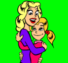 Dibujo Madre e hija abrazadas pintado por lacolo_n96
