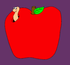 Dibujo Gusano en la fruta pintado por ososuna