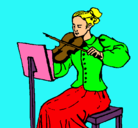Dibujo Dama violinista pintado por pacion
