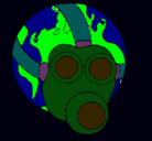 Dibujo Tierra con máscara de gas pintado por karla550