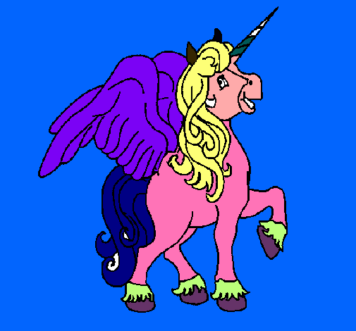 Dibujo Unicornio con alas pintado por srtashiqqa
