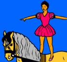 Dibujo Trapecista encima de caballo pintado por pedrito221