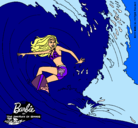 Dibujo Barbie practicando surf pintado por Km12