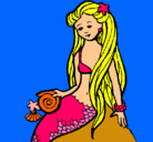Dibujo Sirena con caracola pintado por Negogar