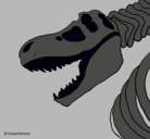 Dibujo Esqueleto tiranosaurio rex pintado por nnnn
