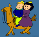 Dibujo Príncipes a caballo pintado por lusi