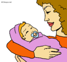 Dibujo Madre con su bebe II pintado por adripicture