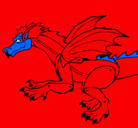 Dibujo Dragón feroz pintado por dragi