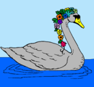 Dibujo Cisne con flores pintado por jeanmx
