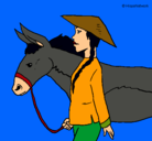 Dibujo Campesino chino pintado por poly