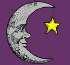 Dibujo Luna y estrella pintado por lautimiras