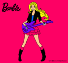 Dibujo Barbie guitarrista pintado por barquita