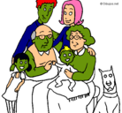 Dibujo Familia pintado por cali