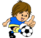 Dibujo Chico jugando a fútbol pintado por  corazoncito