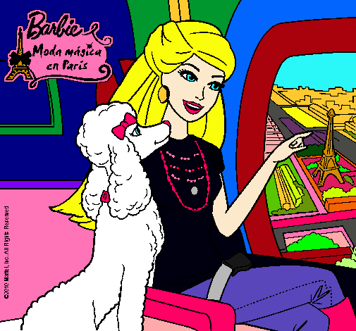 Dibujo Barbie llega a París pintado por malennna