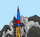 Dibujo Lanzamiento cohete pintado por Sharkqwash