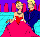 Dibujo Princesa y príncipe en el baile pintado por larabaldini