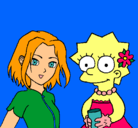 Dibujo Sakura y Lisa pintado por angie218