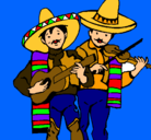 Dibujo Mariachis pintado por dani12