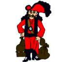 Dibujo Pirata con sacos de oro pintado por miisterios