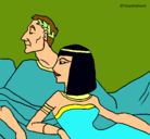 Dibujo César y Cleopatra pintado por pigh