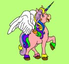 Dibujo Unicornio con alas pintado por Luised