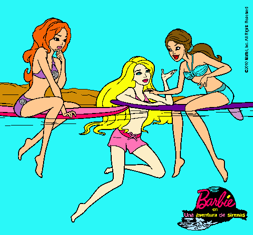 Dibujo Barbie y sus amigas pintado por malennna