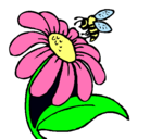 Dibujo Margarita con abeja pintado por dana02