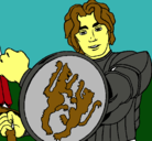 Dibujo Caballero con escudo de león pintado por gustavo5