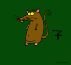 Dibujo Rata pintado por voro
