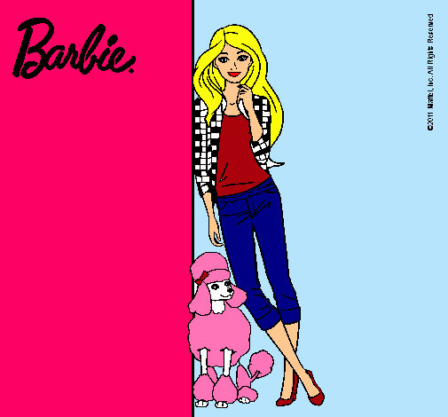 Dibujo Barbie con cazadora de cuadros pintado por IvaniTToh 