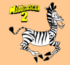Dibujo Madagascar 2 Marty pintado por blei