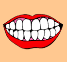 Dibujo Boca y dientes pintado por PIPEW