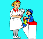 Dibujo Enfermera y niño pintado por pamelayque