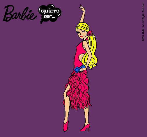 Dibujo Barbie flamenca pintado por eilynsita1