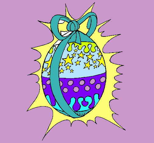Dibujo Huevo de pascua brillante pintado por isaacespon