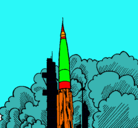 Dibujo Lanzamiento cohete pintado por gaba