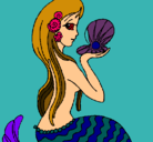 Dibujo Sirena y perla pintado por luciasaave