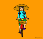 Dibujo China en bicicleta pintado por ROKERA-A-V