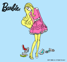Dibujo Barbie y su colección de zapatos pintado por Valerieta