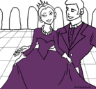 Dibujo Princesa y príncipe en el baile pintado por estefa