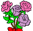Dibujo Ramo de rosas pintado por becky