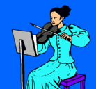 Dibujo Dama violinista pintado por jheison